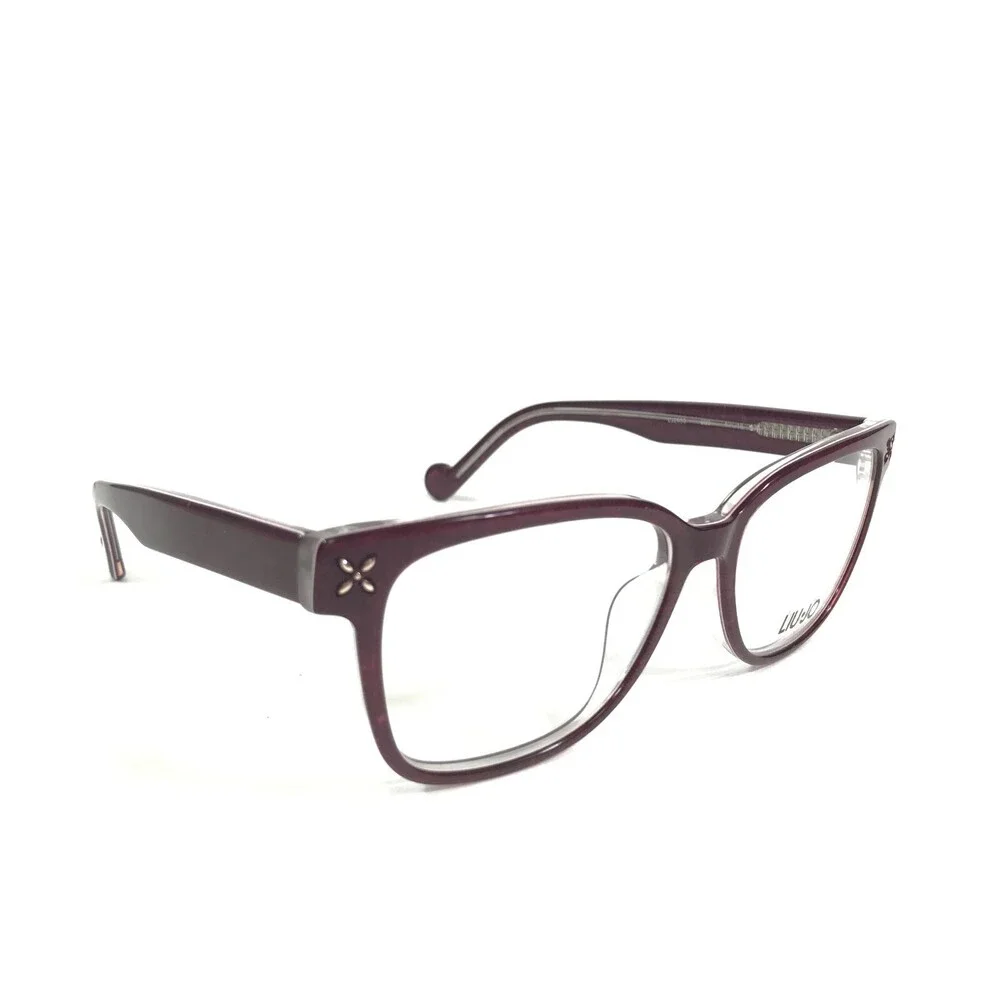 Liu Jo Eyeglasses Frames LJ2650 609 Burgundy Purple Denim Print Gold 52-15-135